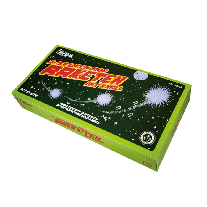 3-Stufen Mini-Raketen mit Knall